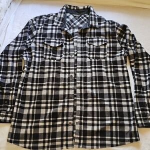 Eddie Bauer Men's Micro Fleece Button Down Plaid Tall XL
